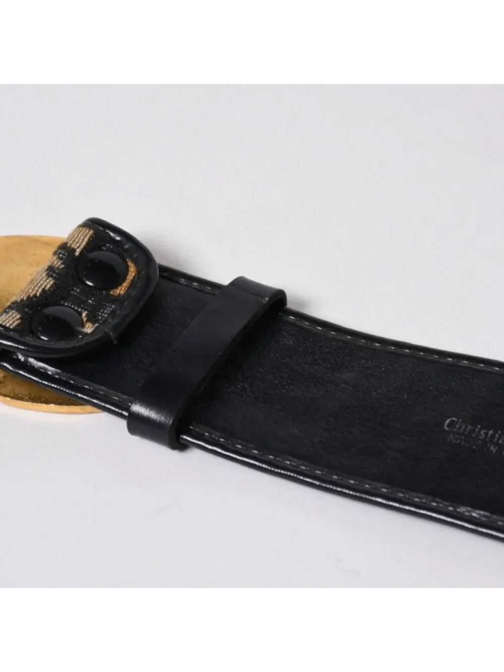 Dior Oblique Trotter CD Belt Buckle Navy Gold
